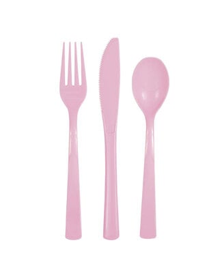 UNIQUE INDUSTRIES INC Lovely Pink Cutlery Set - 18 count - 6 each