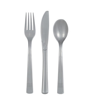 UNIQUE INDUSTRIES INC Silver Cutlery Set - 18 count - 6 each