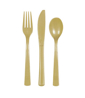 UNIQUE INDUSTRIES INC Gold Cutlery Set - 18 count - 6 each