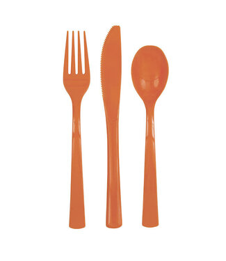 UNIQUE INDUSTRIES INC Pumpkin Orange Cutlery Set - 18 count - 6 each