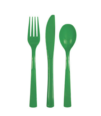 UNIQUE INDUSTRIES INC Emerald Green Cutlery Set - 18 count - 6 each