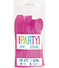 UNIQUE INDUSTRIES INC Hot Pink Cutlery Set - 18 count - 6 each