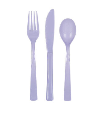 UNIQUE INDUSTRIES INC Lavender Cutlery Set - 18 count - 6 each