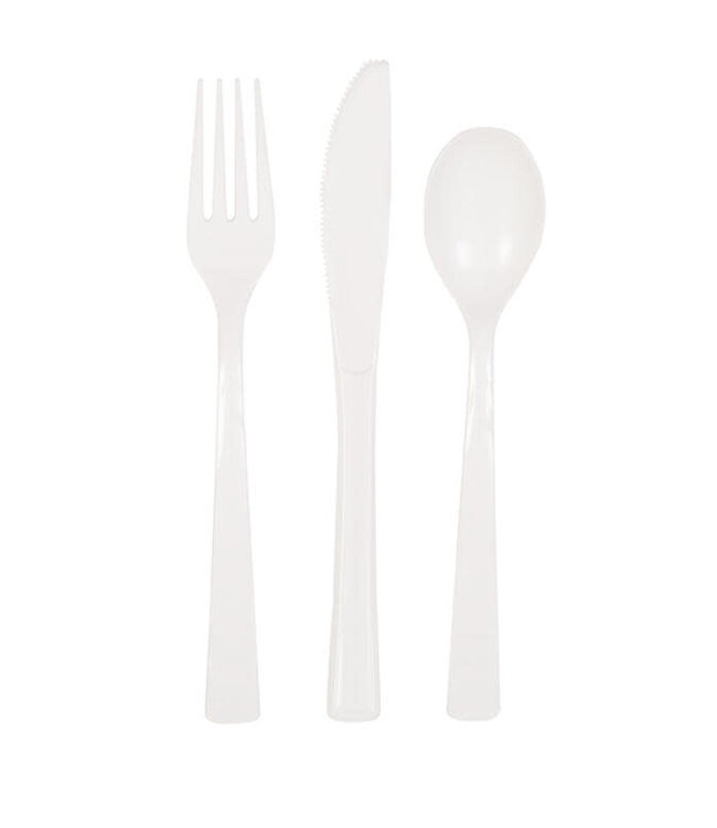 UNIQUE INDUSTRIES INC White Cutlery Set - 18 count - 6 each