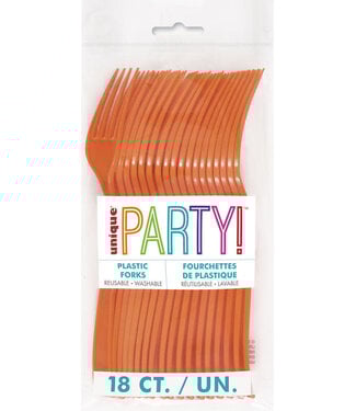 UNIQUE INDUSTRIES INC Pumpkin Orange Forks - 18 count