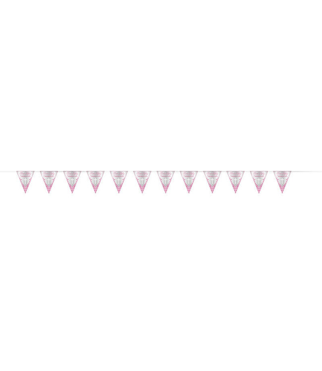 UNIQUE INDUSTRIES INC Fancy Pink Cross Flag Banner - 9 Foot