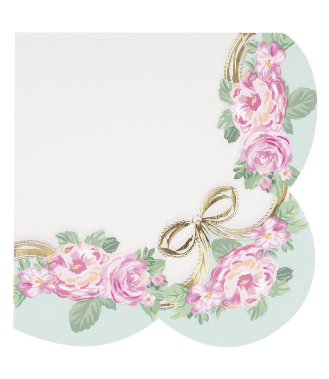 UNIQUE INDUSTRIES INC Golden Garden Party Shaped Edge Dinner Napkins - 16 Count