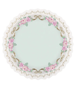 UNIQUE INDUSTRIES INC Golden Garden Party 11in Scalloped Edge Plate - 8 Count