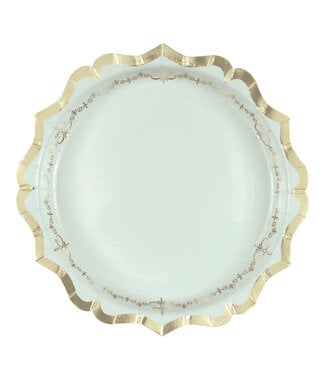 UNIQUE INDUSTRIES INC Golden Garden Party 8.25in Scalloped Edge Mint Plate - 8 Count