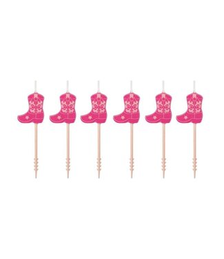 UNIQUE INDUSTRIES INC Disco Country Boot Shaped Pick Candles - 6 Count