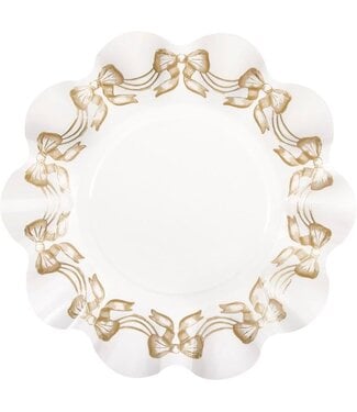 UNIQUE INDUSTRIES INC Gold Celebration 10in Dinner Plates - 8 Count