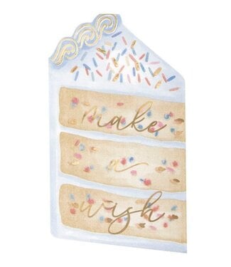 UNIQUE INDUSTRIES INC Gold Celebration Cake Shaped Napkins - 16 Count