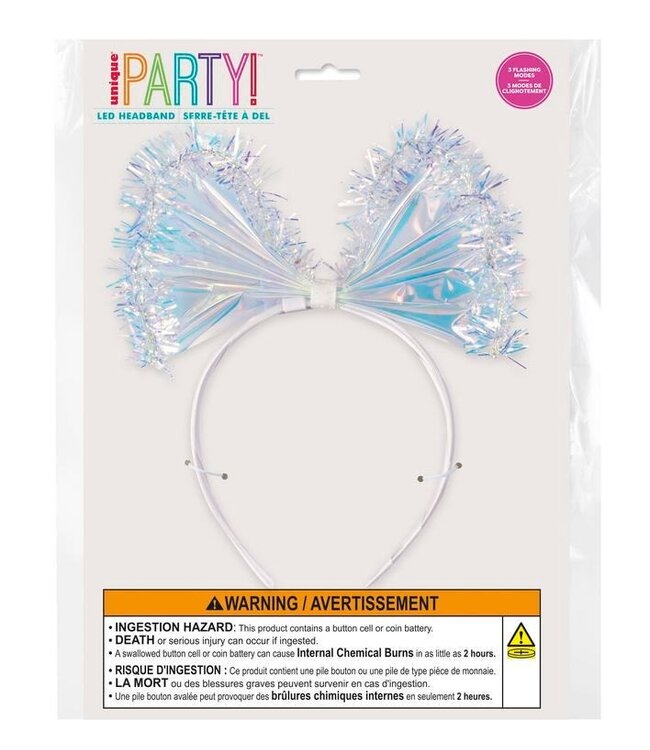 UNIQUE INDUSTRIES INC Iridescent Bow LED Light up Headband