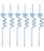 UNIQUE INDUSTRIES INC Dainty Bows Spiral Plastic Straws - 6 Count