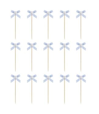 UNIQUE INDUSTRIES INC Dainty Bows Pearl Food Picks - 15 Count