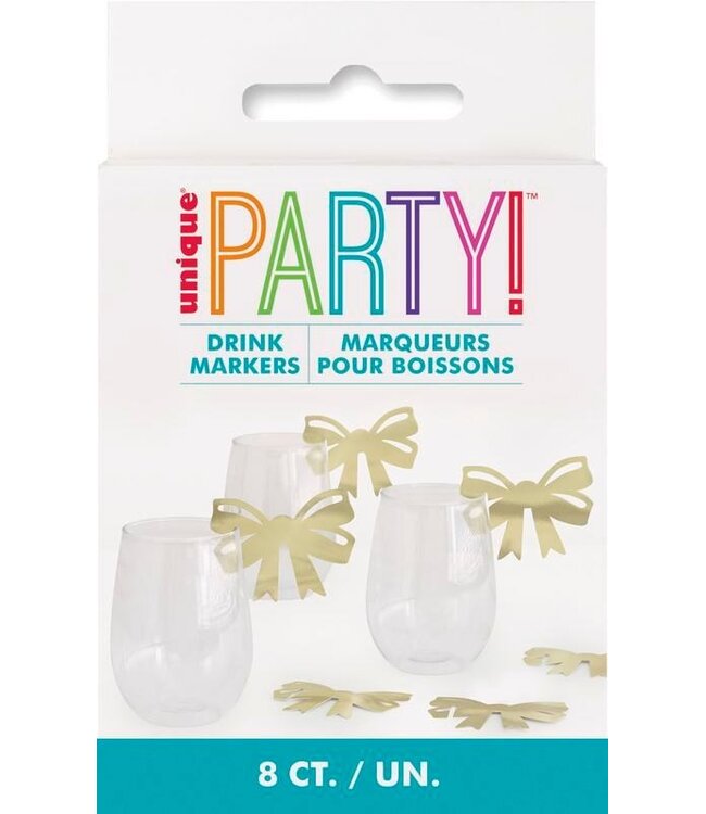UNIQUE INDUSTRIES INC Dainty Bows Drink Markers - 8 Count