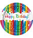 UNIQUE INDUSTRIES INC Rainbow Ribbons Birthday Dinner Plate - 8 Count