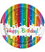 UNIQUE INDUSTRIES INC Rainbow Ribbons Birthday Dessert Plate - 8 Count