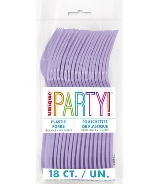 UNIQUE INDUSTRIES INC Lavender Plastic Forks - 18 Count