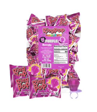 FUN EXPRESS Ring Pop® Purple Very Berry Punch Candy Bag - 30 Count