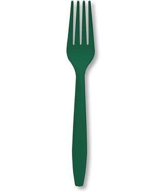 Creative Converting Hunter Green Forks - 24ct