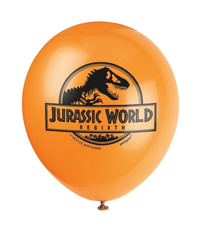 UNIQUE INDUSTRIES INC Jurassic World 4 Latex Balloons - 8 Count