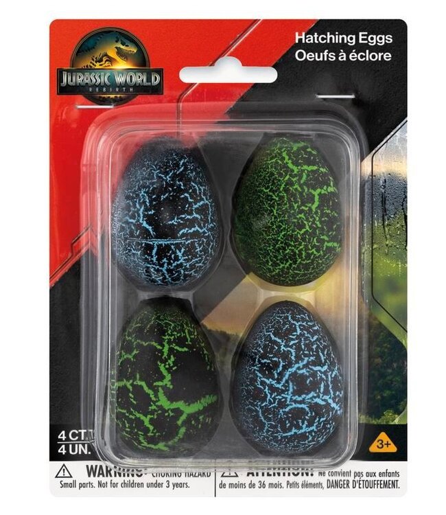 UNIQUE INDUSTRIES INC Jurassic World 4 Hatching Dinosaur Eggs - 4 Count