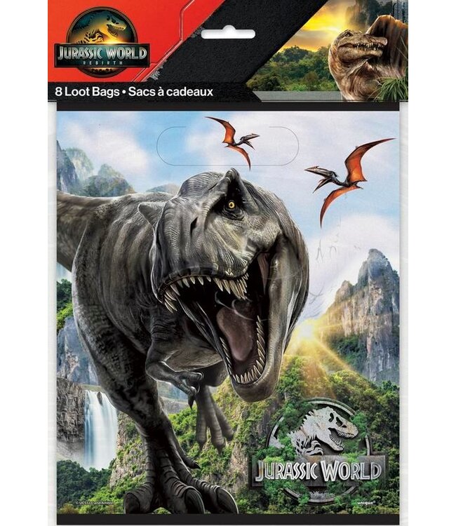 UNIQUE INDUSTRIES INC Jurassic World 4 Loot Bags - 8 Count