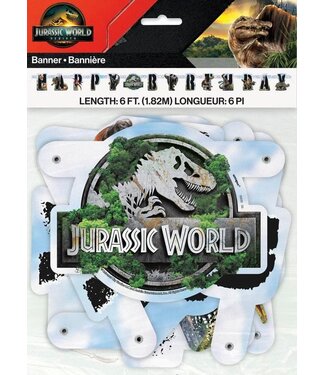 UNIQUE INDUSTRIES INC Jurassic World 4 Banner "Happy Birthday" - 6 Foot
