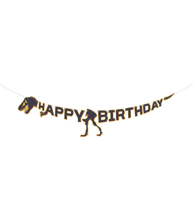 UNIQUE INDUSTRIES INC Jurassic World 3 Banner "Happy Birthday" - 5 Foot