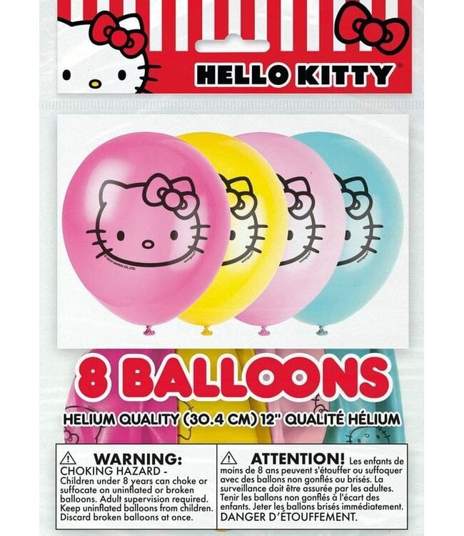 UNIQUE INDUSTRIES INC Hello Kitty & Friends Latex Balloons - 8 Count