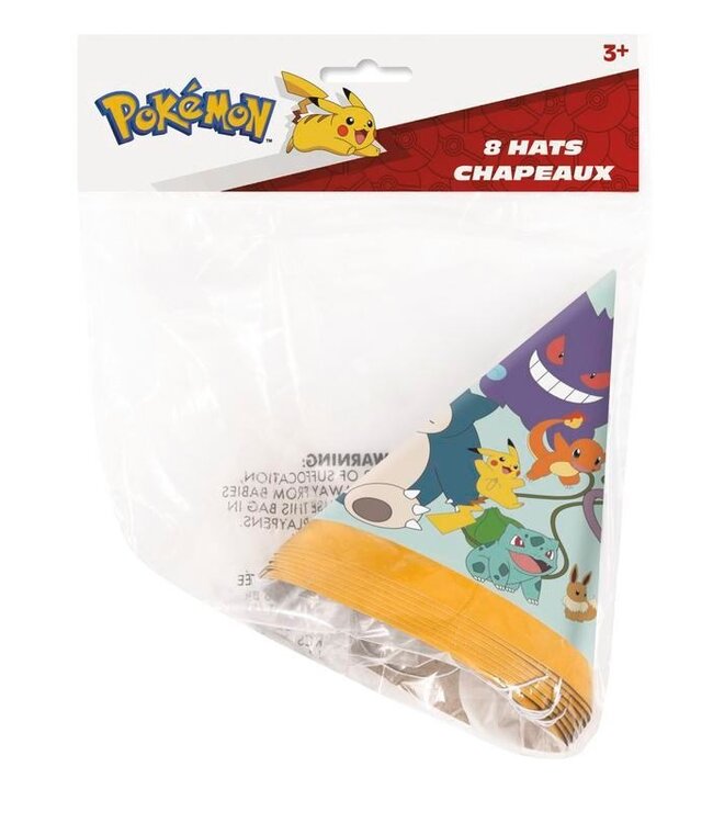 UNIQUE INDUSTRIES INC Pokémon Party Hats - 8 Count