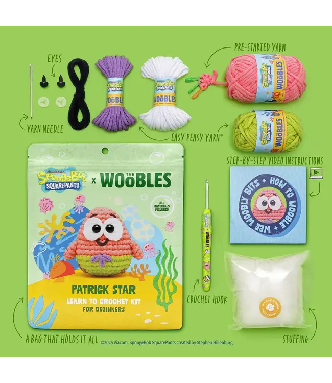 THE WOOBLES The Woobles Patrick Star Crochet Kit