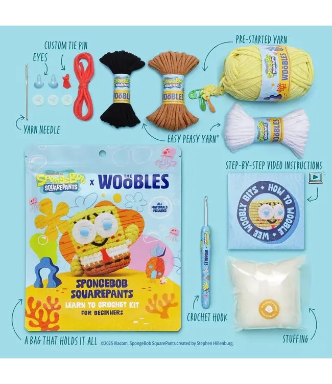 THE WOOBLES The Woobles SpongeBob SquarePants Crochet Kit