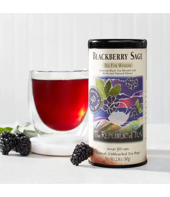 THE REPUBLIC OF TEA Blackberry Sage Black Tea Bags - 50 Count