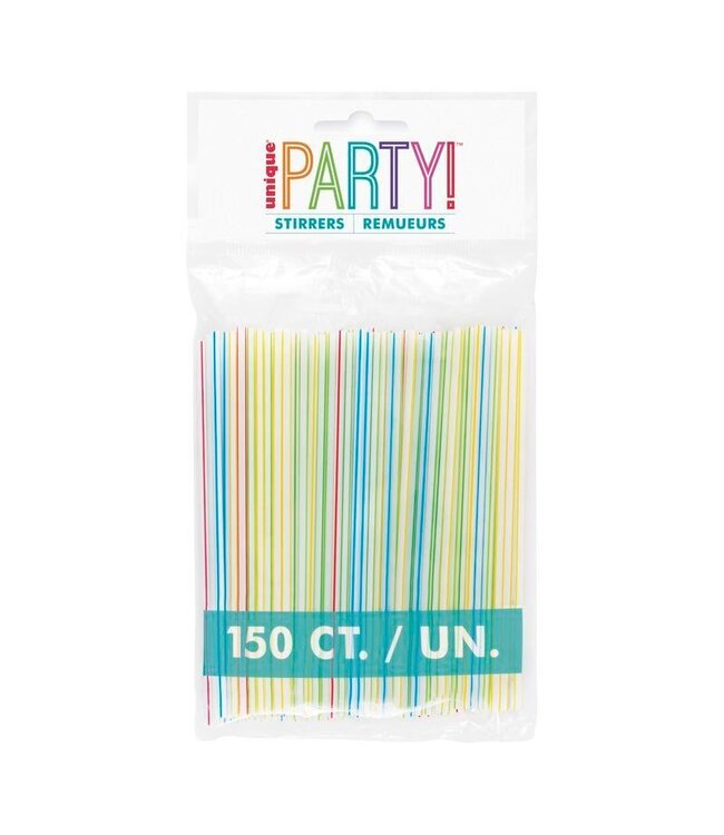 UNIQUE INDUSTRIES INC Striped Stirred Straws – 150 Count