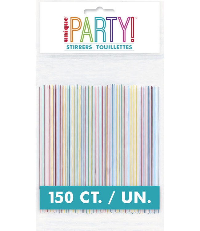 UNIQUE INDUSTRIES INC Striped Stirred Straws – 150 Count