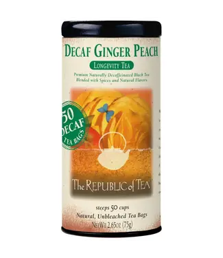 THE REPUBLIC OF TEA Decaf Ginger Peach Tea Bags - 50ct
