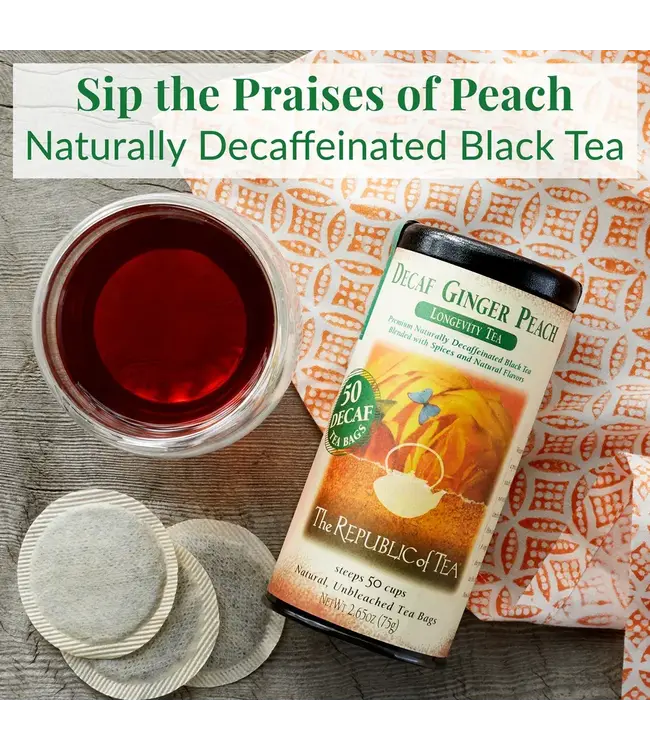 THE REPUBLIC OF TEA Decaf Ginger Peach Tea Bags - 50ct