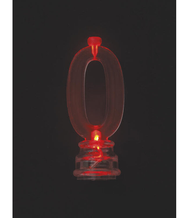 UNIQUE INDUSTRIES INC Light-Up Flashing  # 0 Shaped Plastic Candle Holder