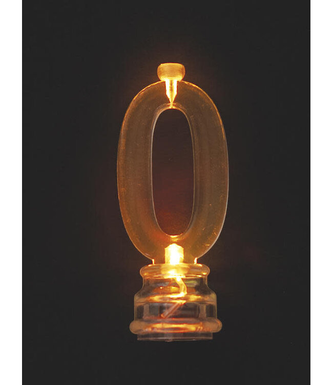 UNIQUE INDUSTRIES INC Light-Up Flashing  # 0 Shaped Plastic Candle Holder