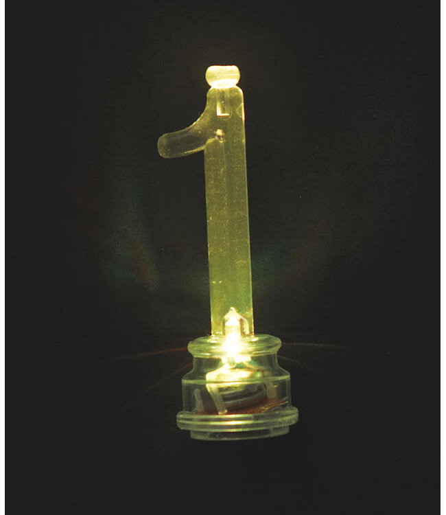 UNIQUE INDUSTRIES INC Light-Up Flashing  # 1 Shaped Plastic Candle Holder