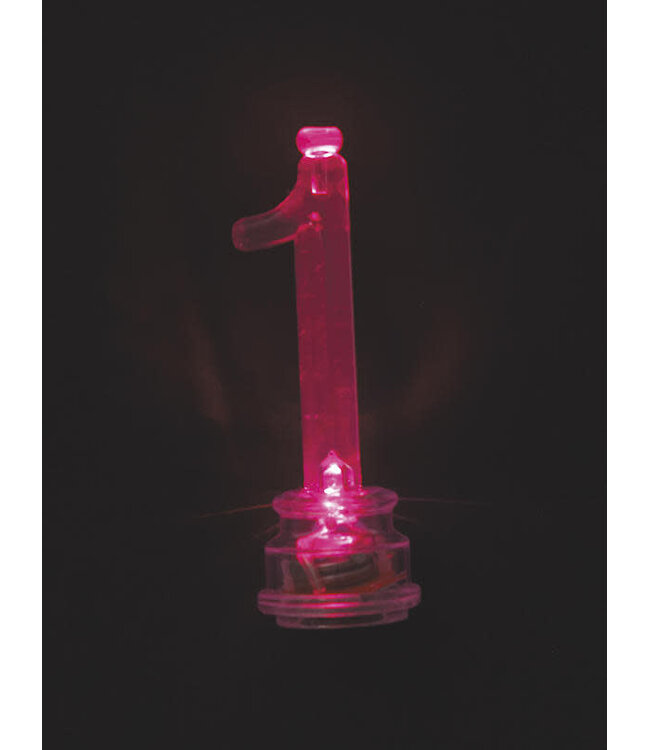 UNIQUE INDUSTRIES INC Light-Up Flashing  # 1 Shaped Plastic Candle Holder