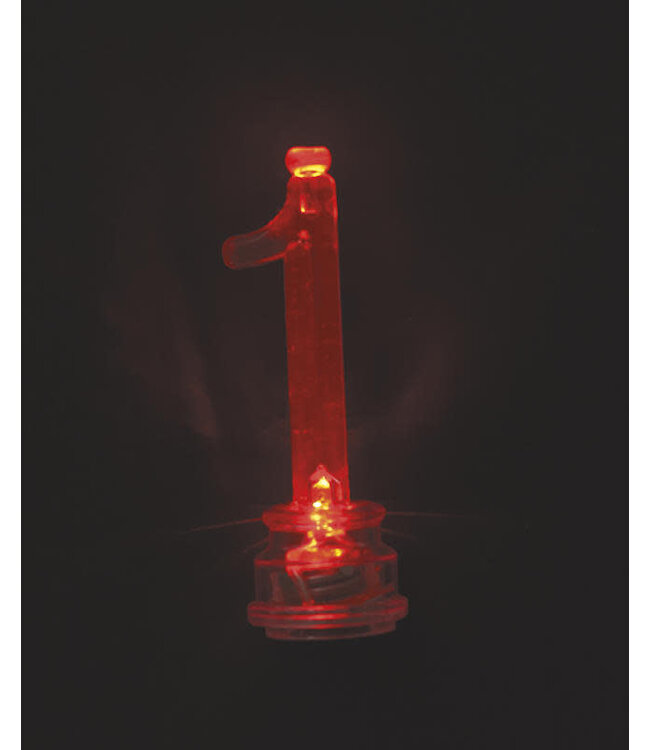 UNIQUE INDUSTRIES INC Light-Up Flashing  # 1 Shaped Plastic Candle Holder