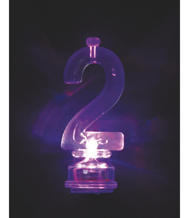 UNIQUE INDUSTRIES INC Light-Up Flashing # 2 Shaped Plastic Candle Holder