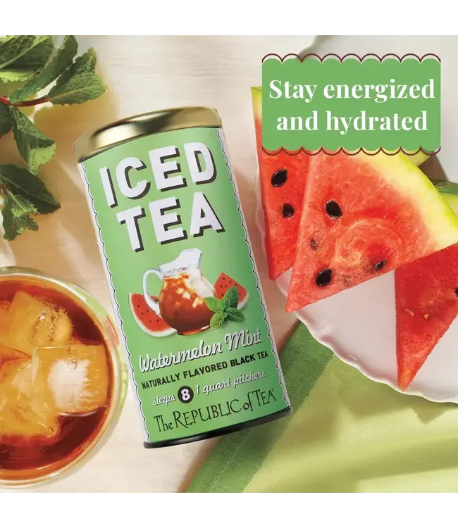 THE REPUBLIC OF TEA Watermelon Mint Black Large Iced Tea Pouches