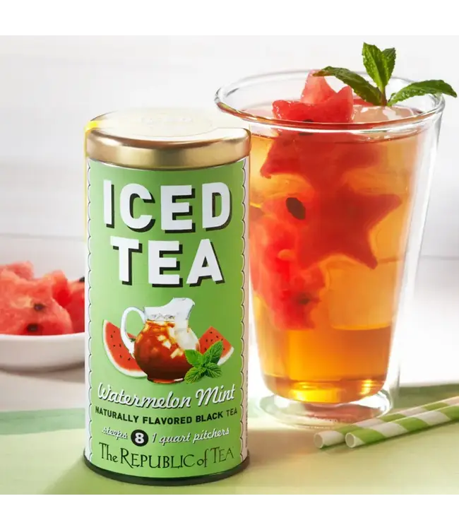 THE REPUBLIC OF TEA Watermelon Mint Black Large Iced Tea Pouches