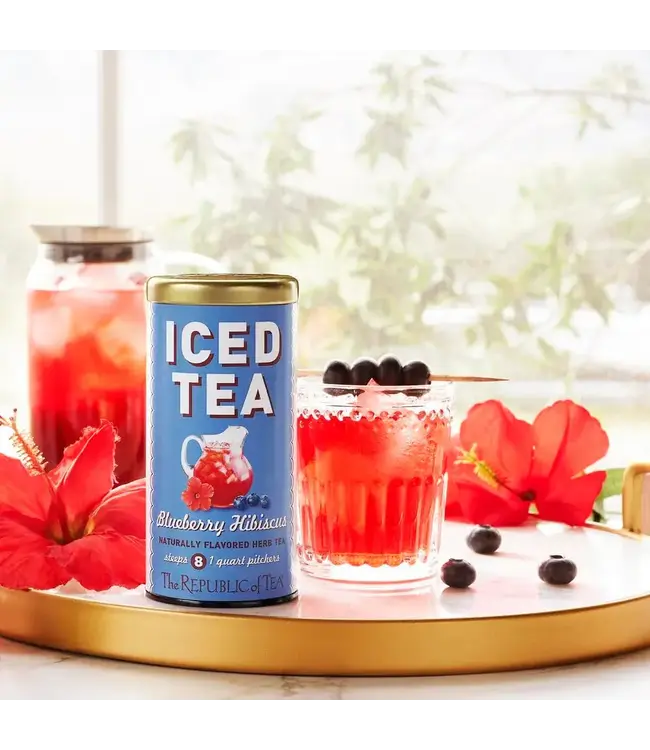 THE REPUBLIC OF TEA Blueberry Hibiscus Ice Tea pouches - 8ct