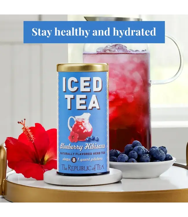 THE REPUBLIC OF TEA Blueberry Hibiscus Ice Tea pouches - 8ct