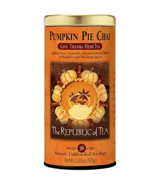 THE REPUBLIC OF TEA Pumpkin Pie Chai Tea Bags - 36ct